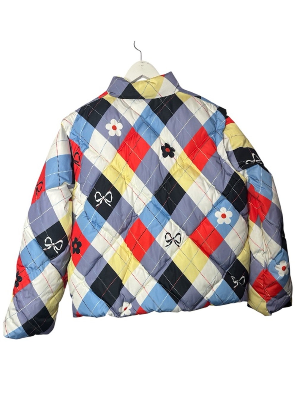 Lisa Says Gah Lady Puffer Jacket Cirque Argyle Large - Picture 7 of 11